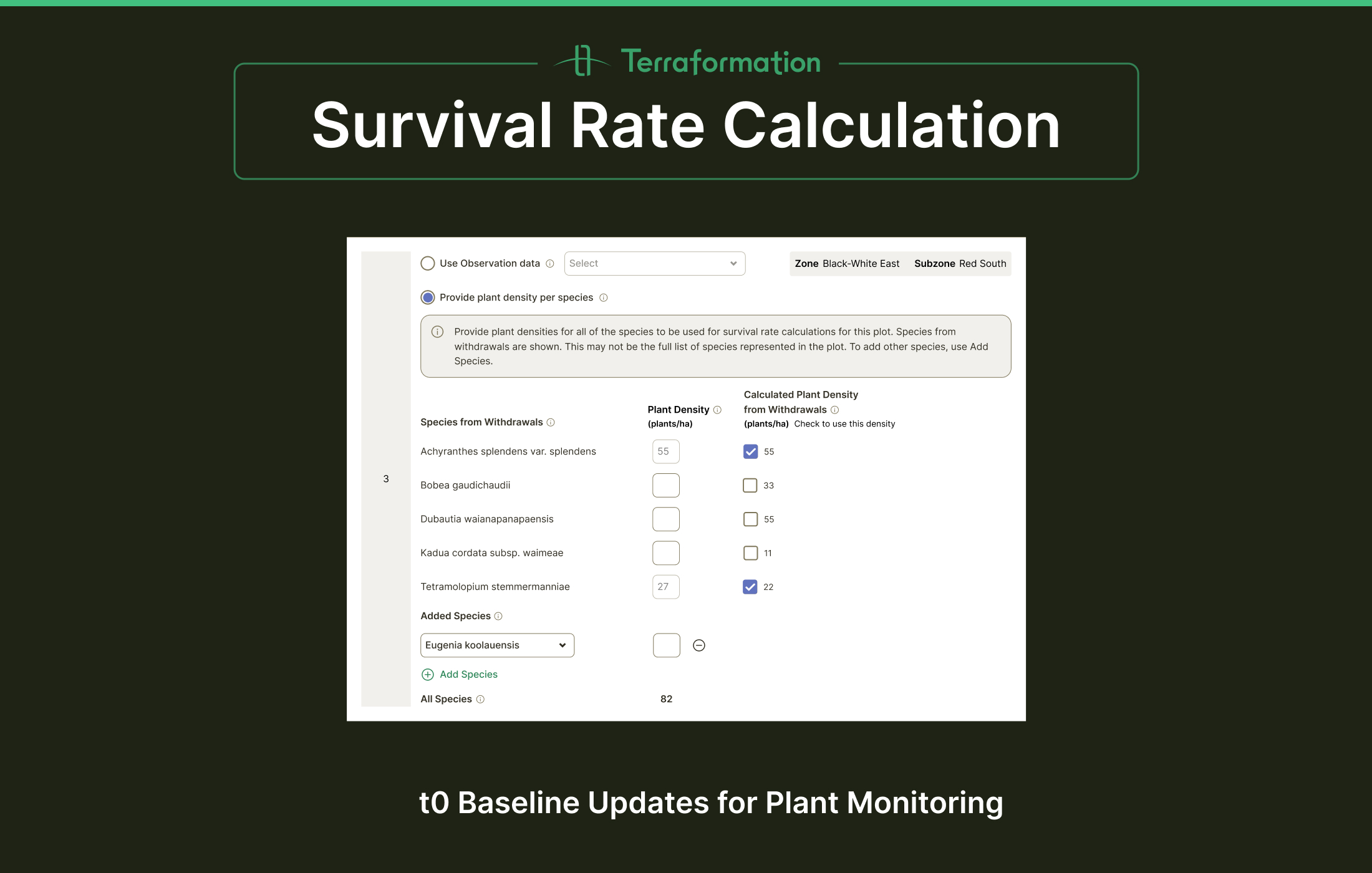 Terraformation Survival Rate Calculations introduction